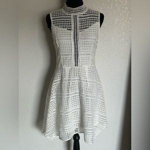 White Lace Sleeveless  boutique Dress